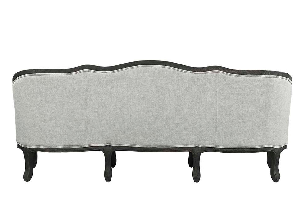 Samael - Sofa - Gray Linen & Dark Brown Finish Unique Piece Furniture