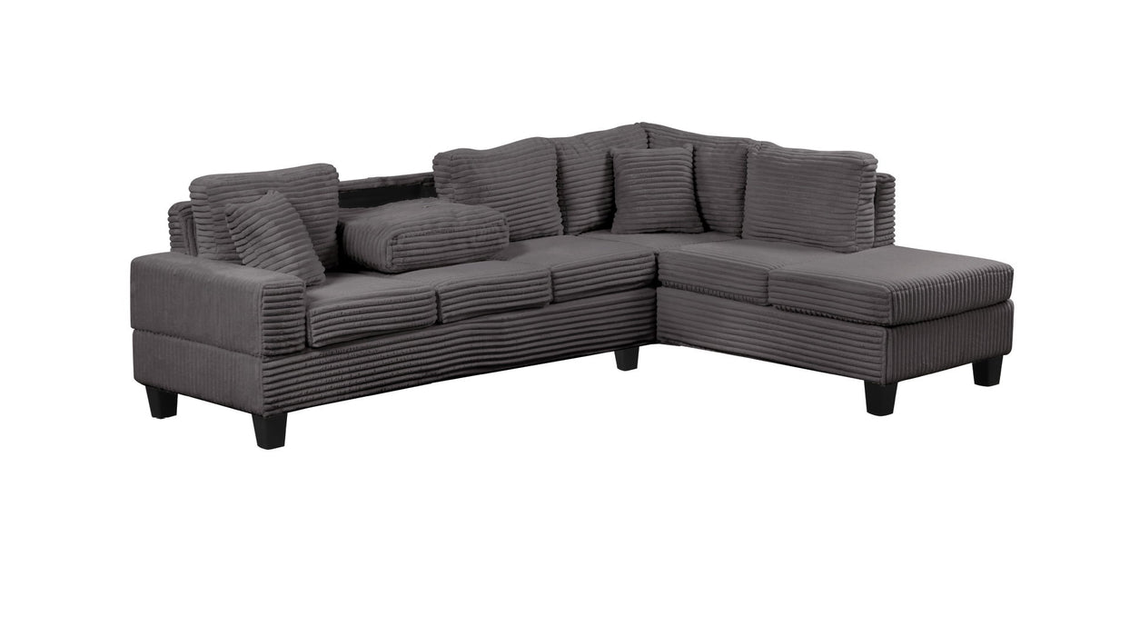 Cozy Modern Style Recliner Sectional Sofa Made With Wood In Gray