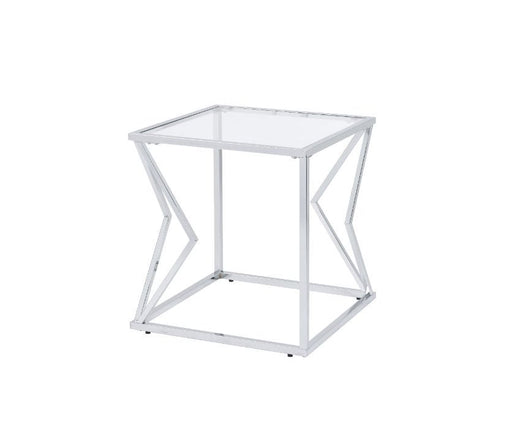 Virtue - End Table - Clear Glass & Chrome Finish Unique Piece Furniture