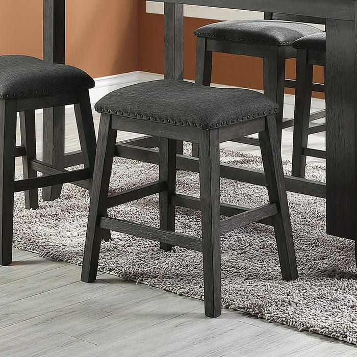 Modern Contemporary Dining Room Furniture Chairs (Set of 2) Counter Height High Stools Grey Finish Wooden Foam Cushion Seat