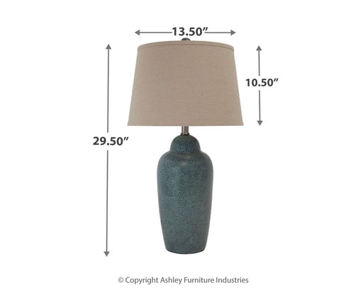 Saher - Green - Ceramic Table Lamp - Earthy Ceramic Unique Piece Furniture
