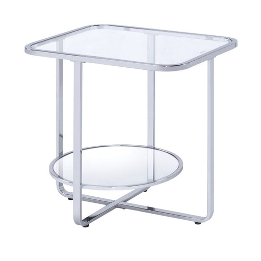 Hollo - End Table - Chrome & Glass Unique Piece Furniture
