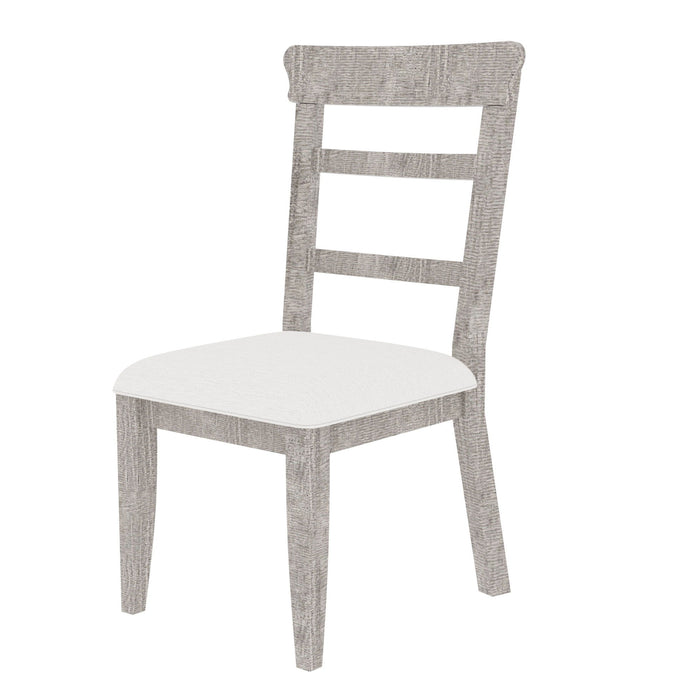 Upholstered Pine Wood Dining Chairs (Set of 2) Dining Room Kitchen Side Chair Ladder Back Side Chairs Gray