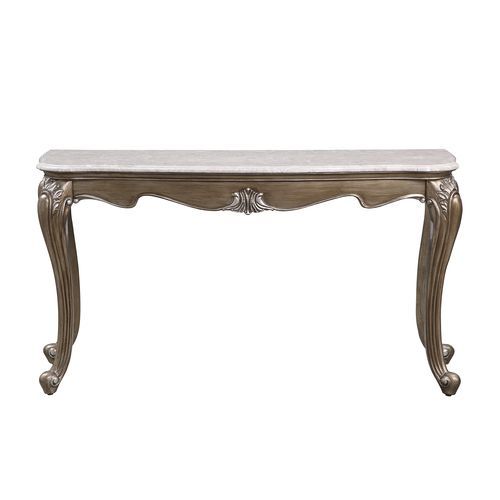 Elozzol - Accent Table - Marble & Antique Bronze Finish - 30" Unique Piece Furniture