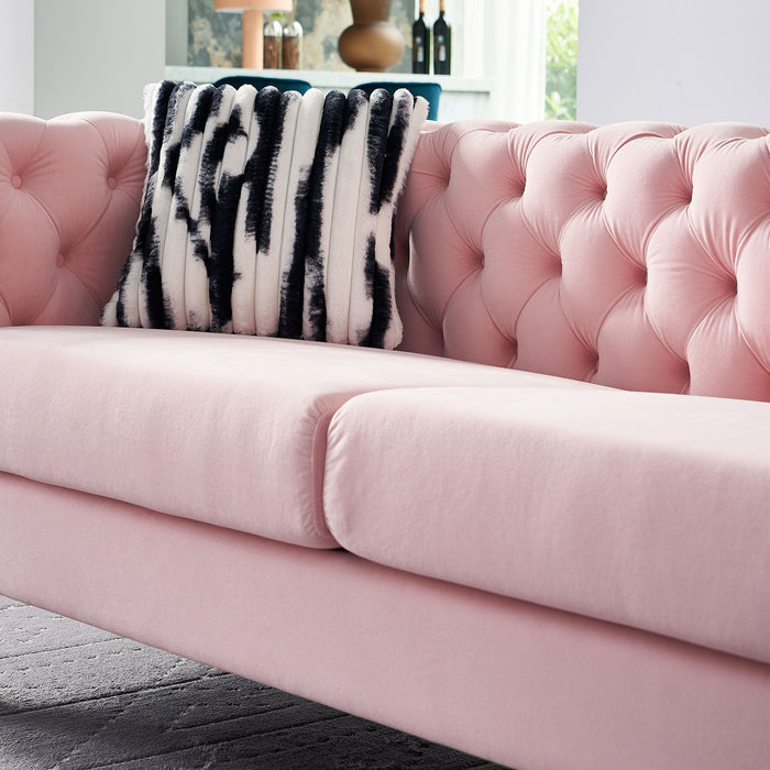Modern Velvet Sofa Pink Color