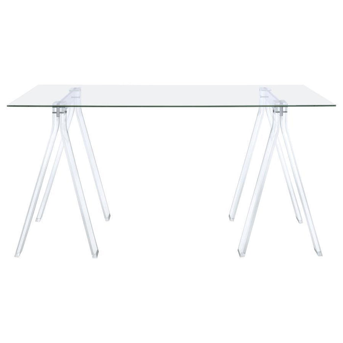 Amaturo - Writing Desk With Glass Top - Clear Unique Piece Furniture
