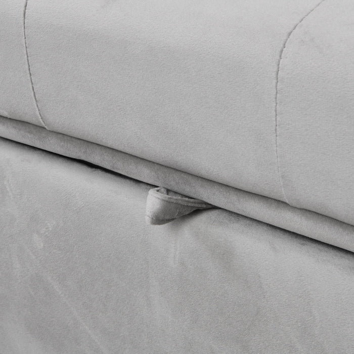 Folding Ottoman Sofa Bed Gray
