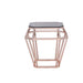 Clifton - End Table - Rose Gold & Smoky Glass Unique Piece Furniture