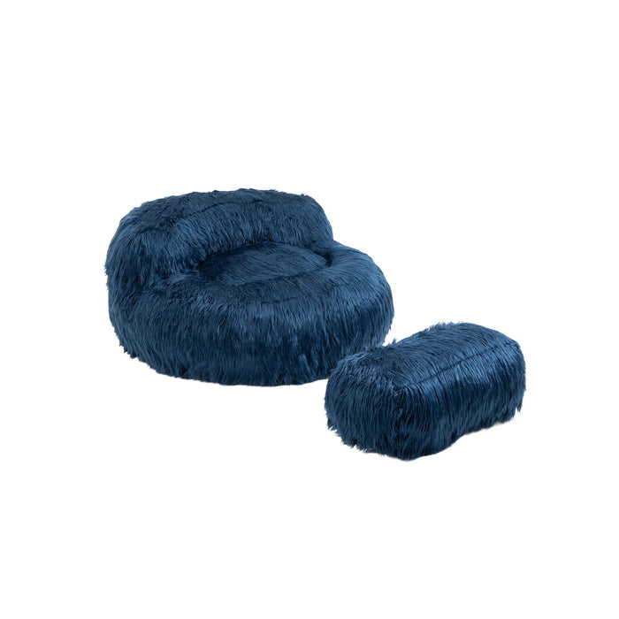 Coolmore Bean Bag Chair Faux Fur Lazy Sofa / Footstool Durable Comfort Lounger High Back Bean Bag Chair Couch For Adults And Kids