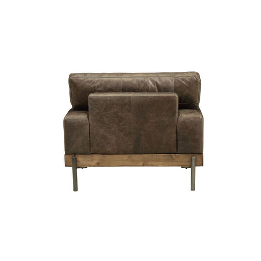 Silchester - Chair - Oak & Distress Chocolate Top Grain Leather Unique Piece Furniture