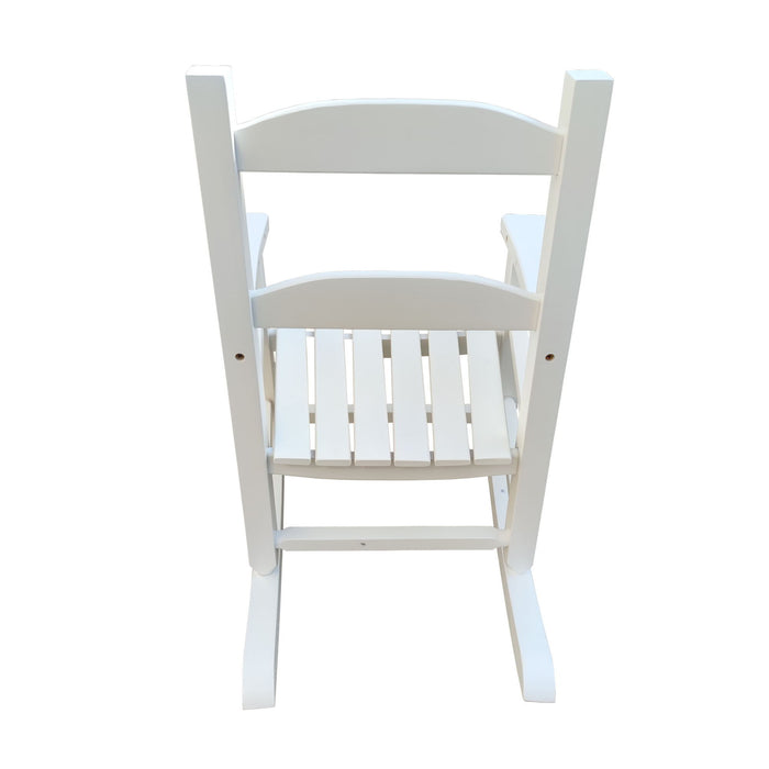 Children's Rocking White Chair-Indoor Or Outdoor - Suitable For Kids - Durable - Populus Wood