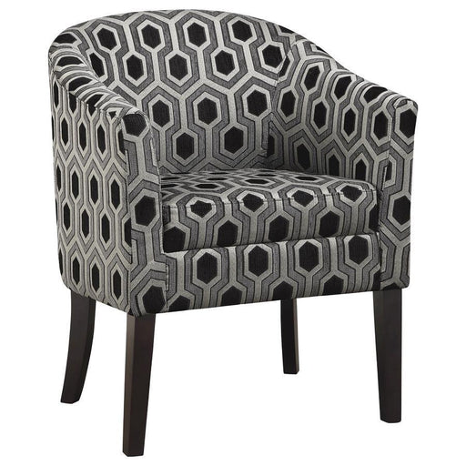 Jansen - Hexagon Patterned Accent Chair - Gray And Black Unique Piece Furniture