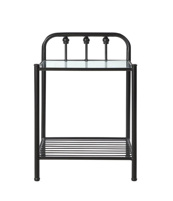 Livingston - 1-Shelf Nightstand With Glass Top - Dark Bronze Unique Piece Furniture