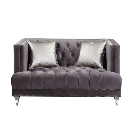 Hegio - Loveseat - Gray Velvet Unique Piece Furniture