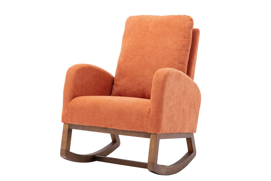Coolmore Living Room Comfortable Rocking Chair Living Room Chair Orange