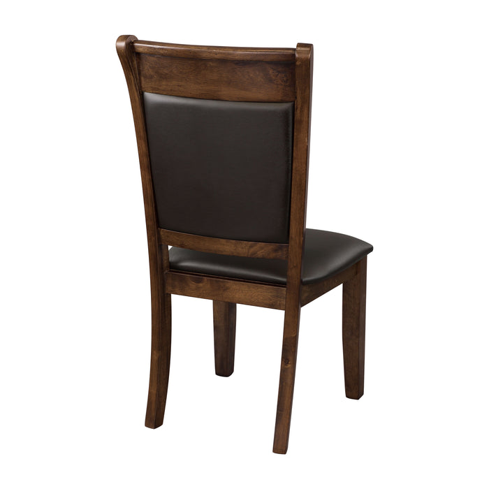 Classic Light Rustic Brown Finish Wooden Side Chairs 2 Pieces Set Upholstered Seat Back Casual Dining Room Furniture