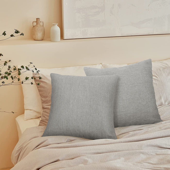 Pack Of 2 Outdoor Yarn Dyed Pillow, 18" X 18", Grey