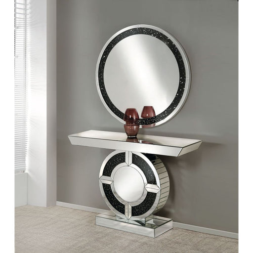 Noor - Accent Table - Mirrored & Faux Gemstones - 31" Unique Piece Furniture
