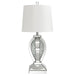 Klein - Table Lamp With Drum Shade - White And Mirror Unique Piece Furniture