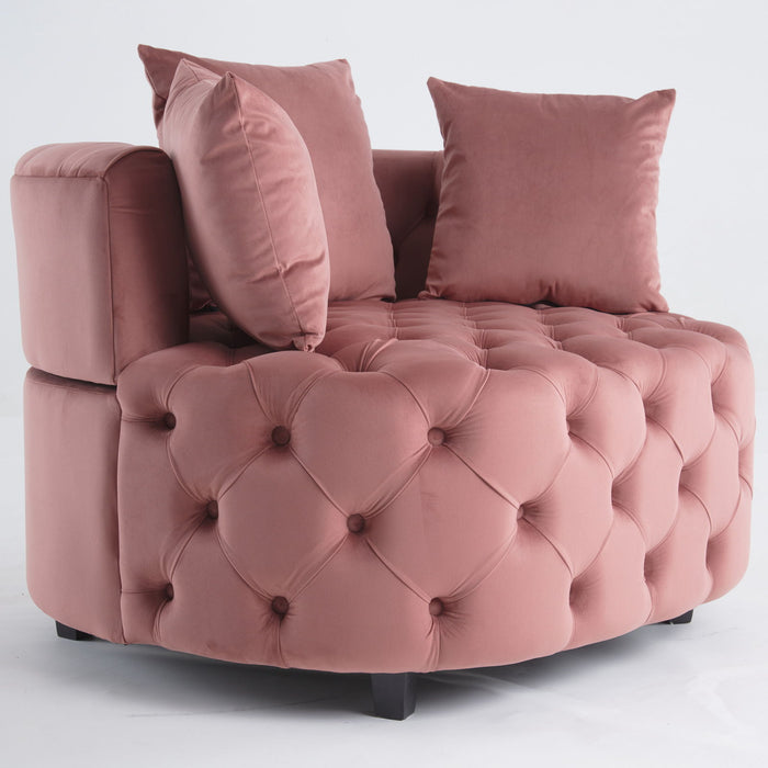 A&A Furniture, Accent Chair/Classical Barrel Chair For Living Room/Modern Leisure Sofa Chair - Pink