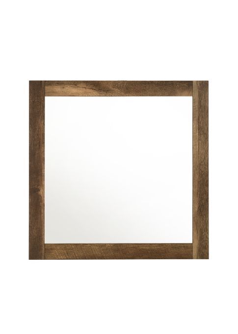 Morales - Mirror - Rustic Oak Finish Unique Piece Furniture