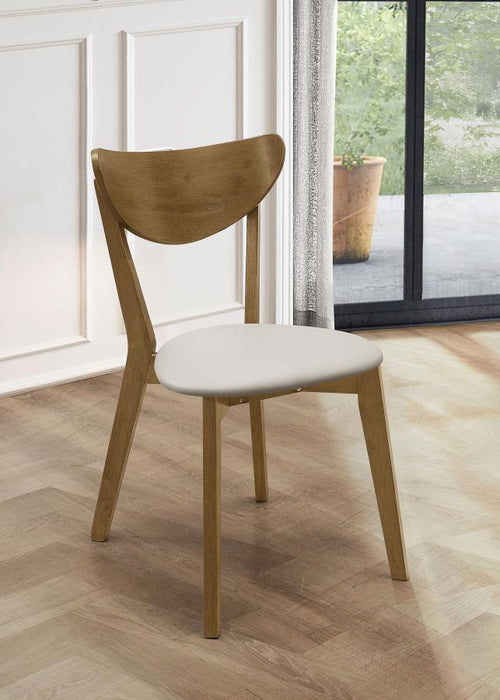 Kersey - Dining Side Chairs With Curved Backs (Set of 2) - Beige And Chestnut Unique Piece Furniture