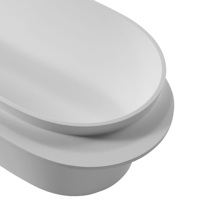 Stylish Solid Surface Freestanding Bathtub - White