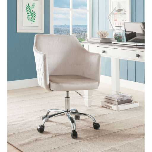 Cosgair - Office Chair - Champagne Velvet & Chrome Unique Piece Furniture