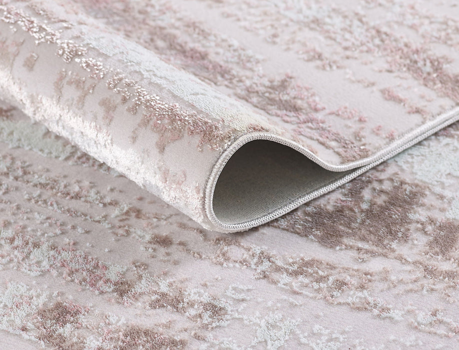 Milano Collection Champagne Bliss Woven Area Rug - Pink