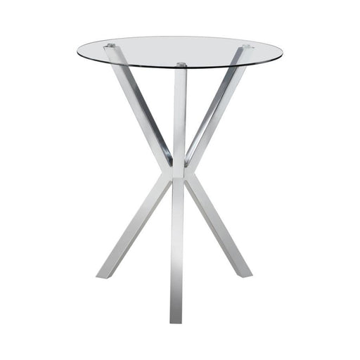 Denali - Round Glass Top Bar Table - Chrome Unique Piece Furniture