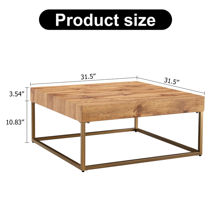 Modern Rectangular Coffee Table, Dining Table, MDF Desktop With Metal Legs, Suitable For Restaurants And Living Rooms