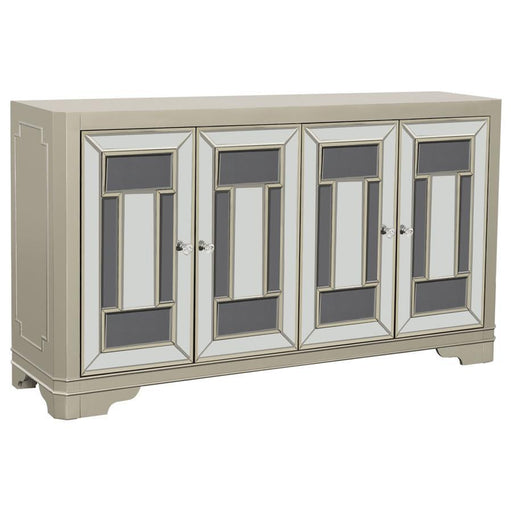 Toula - 4-Door Accent Cabinet - Smoke And Champagne Unique Piece Furniture