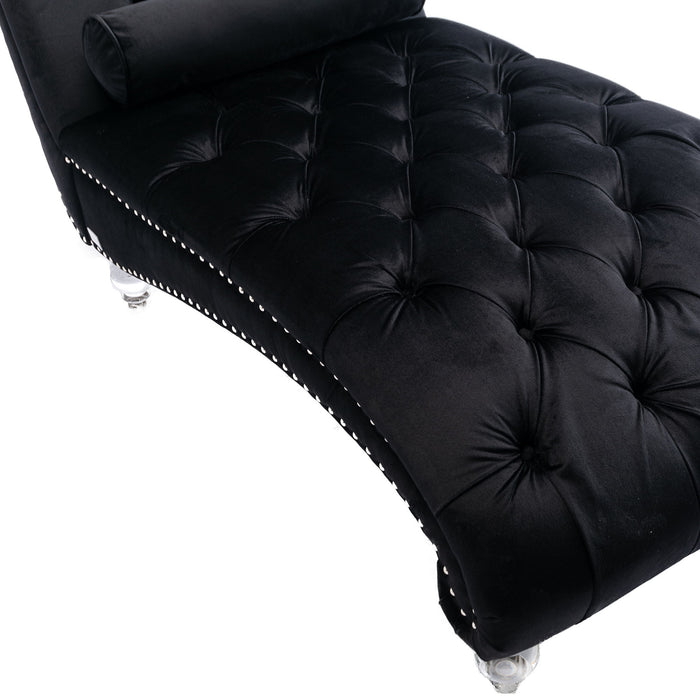 Coomore Leisure Concubine Sofa With Acrylic Feet - Black