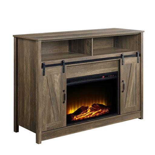 Tobias - Fireplace - Rustic Oak Finish - 38" Unique Piece Furniture