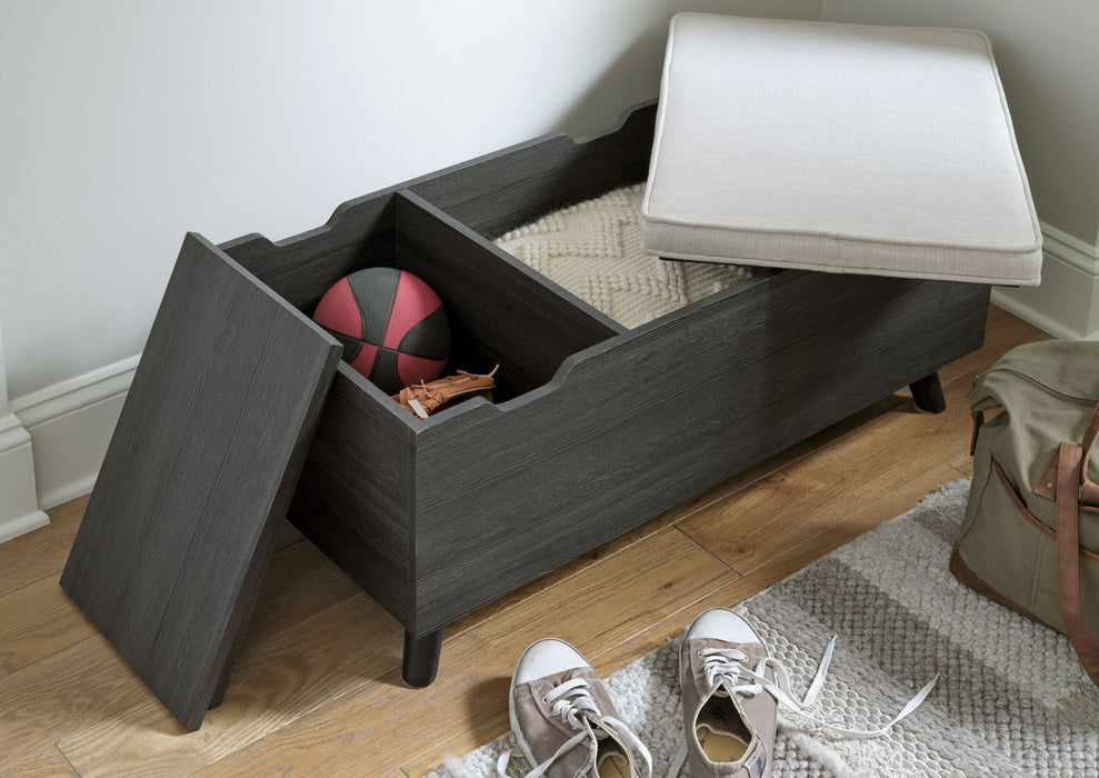 Yarlow - Dark Gray - Storage Bench Unique Piece Furniture