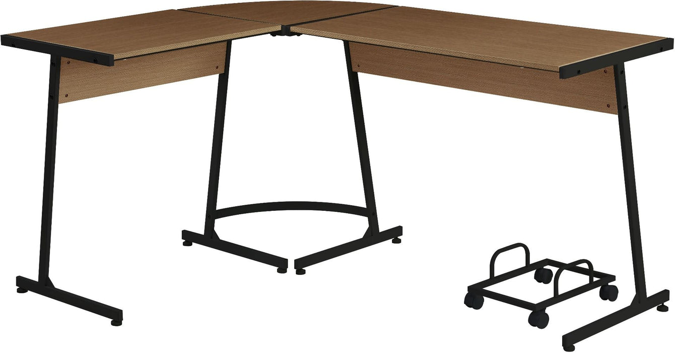 Acme - Dazenus - Computer Desk, Black Finish - Of00044 - Black & Oak Finish Unique Piece Furniture