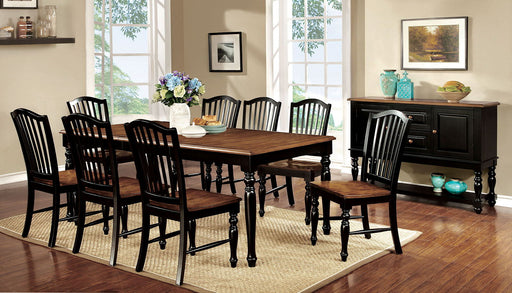 Mayville - Dining Table With X Leaf - Black / Antique Oak Unique Piece Furniture