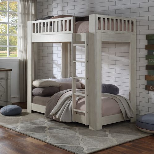 Cedro - Bunk Bed - Weathered White Finish Unique Piece Furniture