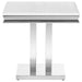 Kerwin - U-Base Square End Table - White And Chrome Unique Piece Furniture