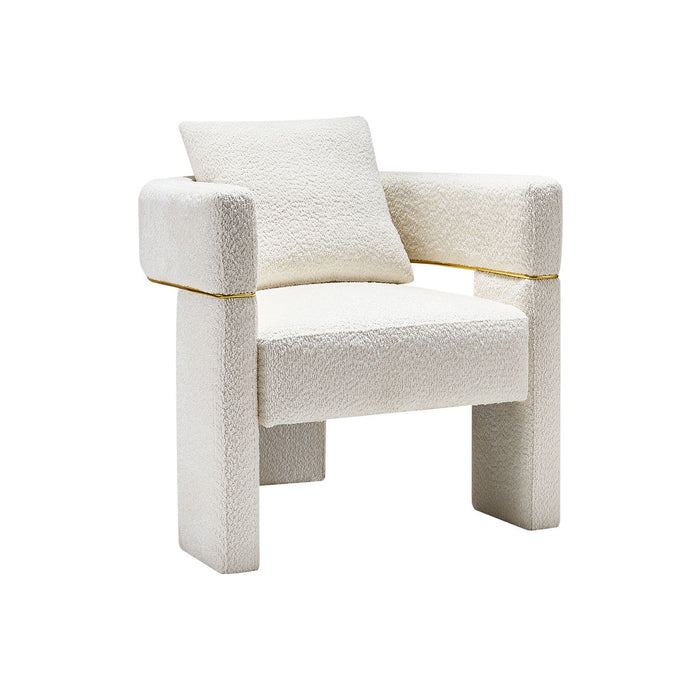 30.51" Wide Boucle Upholstered Accent Chair - Beige