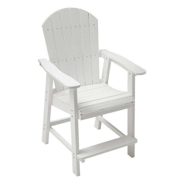 Hips Bar Chair With Armrest, Patio Bar Chair (Set of 2) - White