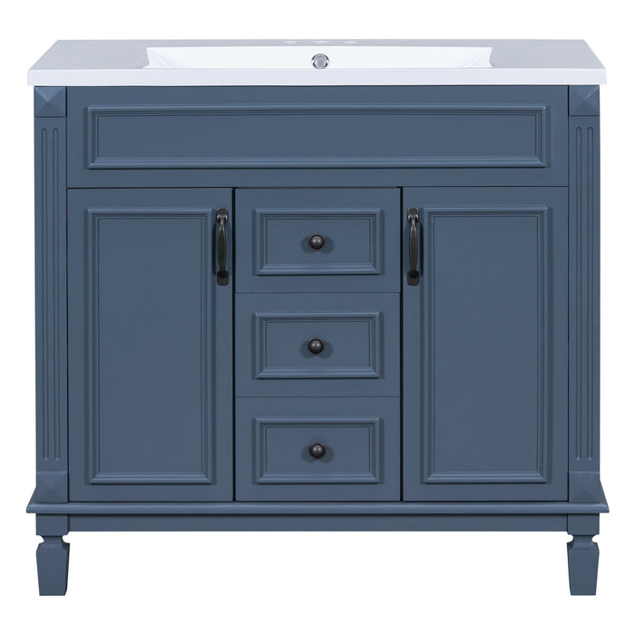 36'' Bathroom Vanity Without Top Sink, Royal Blue Cabinet Only, Modern Bathroom Storage Cabinet With 2 Soft Closing Doors And 2 Drawers