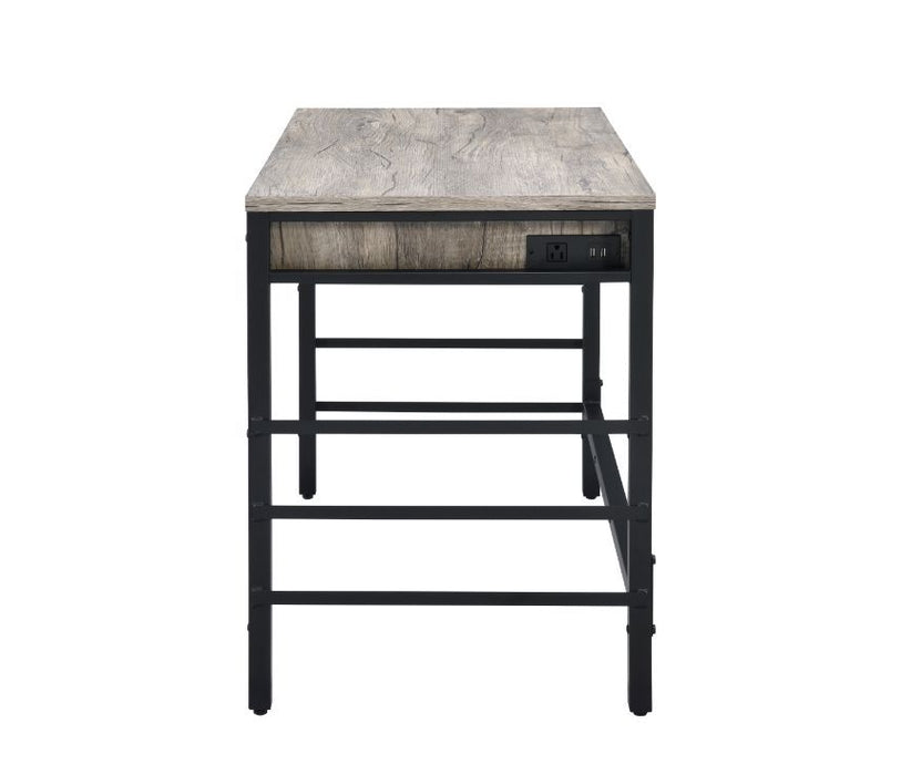 Disho - Desk - Light Weathered Oak & Black Finish Unique Piece Furniture