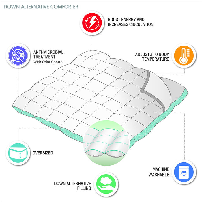 Energy Recovery Oversized Down Alternative Comforter - White