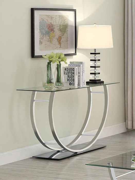 Danville - U-Shaped Sofa Table - Chrome Unique Piece Furniture