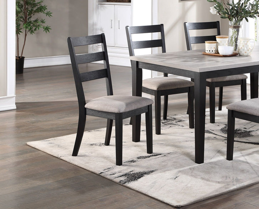 Natural Simple Wooden Table Top 7 Pieces Dining Set Dining Room Furniture Ladder Back Side Chairs Cushion Seat