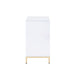 Ottey - Cabinet - White High Gloss & Gold Unique Piece Furniture