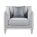 Katia - Chair - Light Gray Linen & Weathered White Finish Unique Piece Furniture