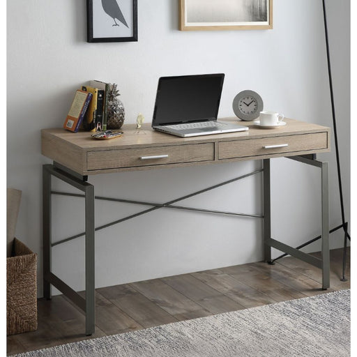 Yaseen - Desk - Natural & Nickel Unique Piece Furniture