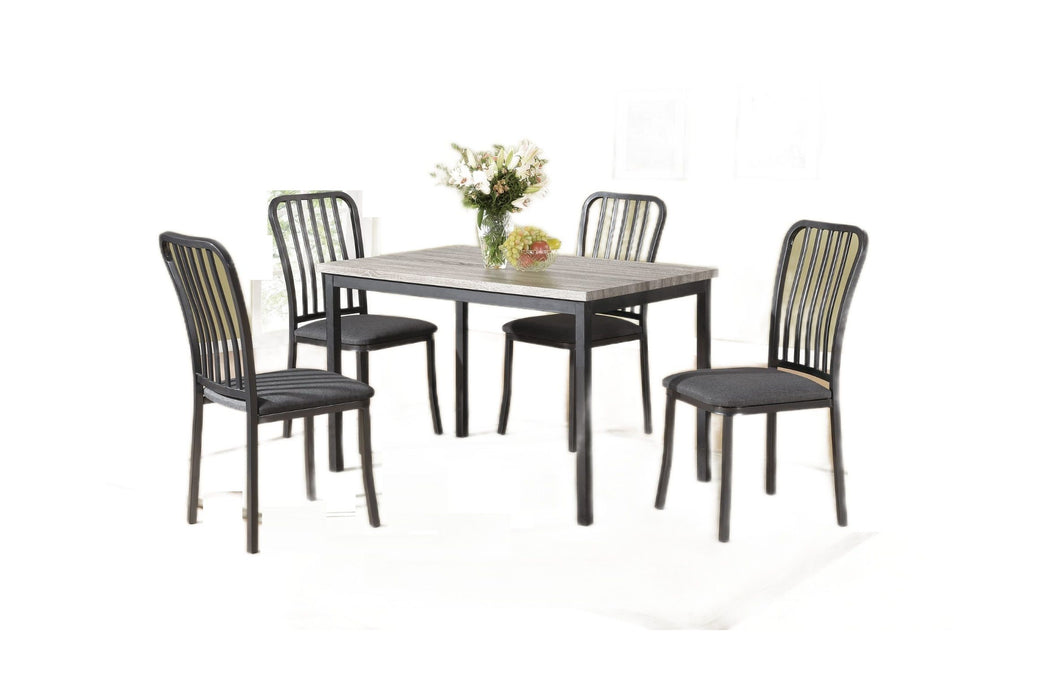 Dinette 5 Pieces Dining Set Table And 4 X Chairs Faux Marble Fabric Upholstered Chairs Kitchen Dining Room Furniture